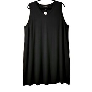 Casual Comfy NWT Lane Bryant Black Sleeveless V-Neck Swing Dress Plus Size 18/20